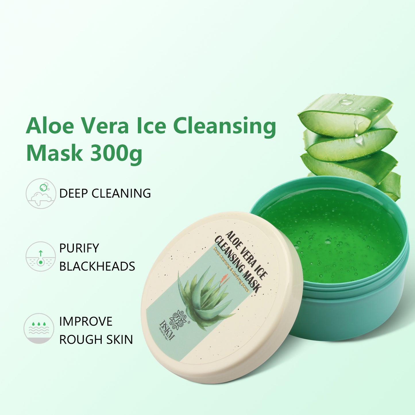 Aloe Vera Gel Ice Cleansing Mask Soothing & Moisture for Dry & Sensitive Skin Skincare