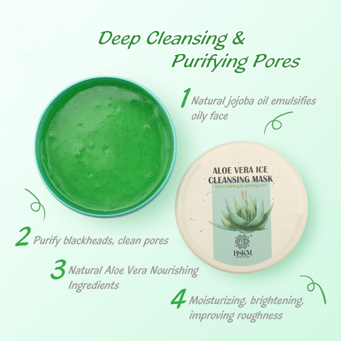 Aloe Vera Gel Ice Cleansing Mask Soothing & Moisture for Dry & Sensitive Skin Skincare