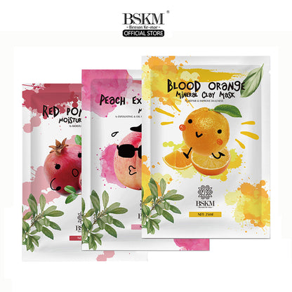 3PCS/Set Peach & Blood Orange & Red Pomegranate Facial Mask Peach